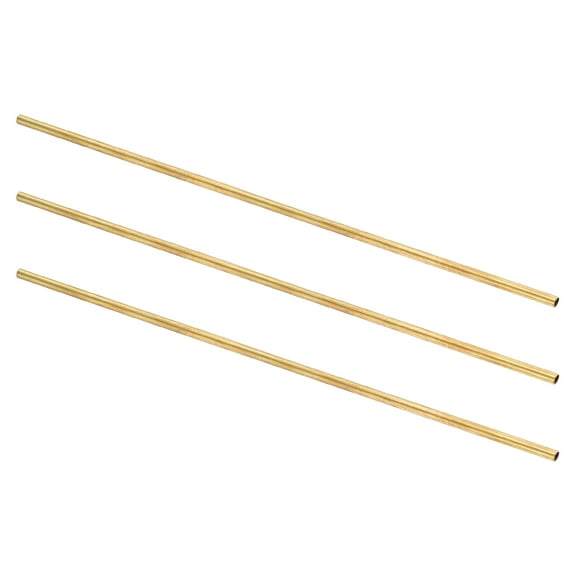 3Pcs Brass Round Tube, 5mm OD 0.5mm Wall Thickness 300mm Length Seamless Tubing