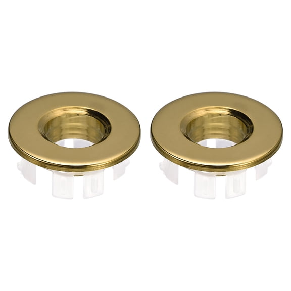 Uxcell 2 Pack 25.3mm Sink Trim Overflow Cover Ring Round Hole Insert in Caps Gold