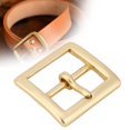 thumbnail image 4 of Hebilla de cinturón de latón, pasador único, barra con extremo, tacón, cuero dorado, accesorios de Hardware para bolsos artesanales, 40x56mm, 4 of 5