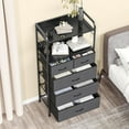 thumbnail image 5 of NEILA Tall Dresser for Bedroom with 5 Drawers, Chest of Drawers, Metal Frame, Fabric Dresser Storage Tower with Open Shelf, Hooks, Tall Chest Organizer Unit for Hallway, Living Room, 5 of 7