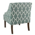 thumbnail image 4 of HomePop Traditional Fabric Geometric Swoop Arm Accent Chair in Teal Blue, 4 of 9