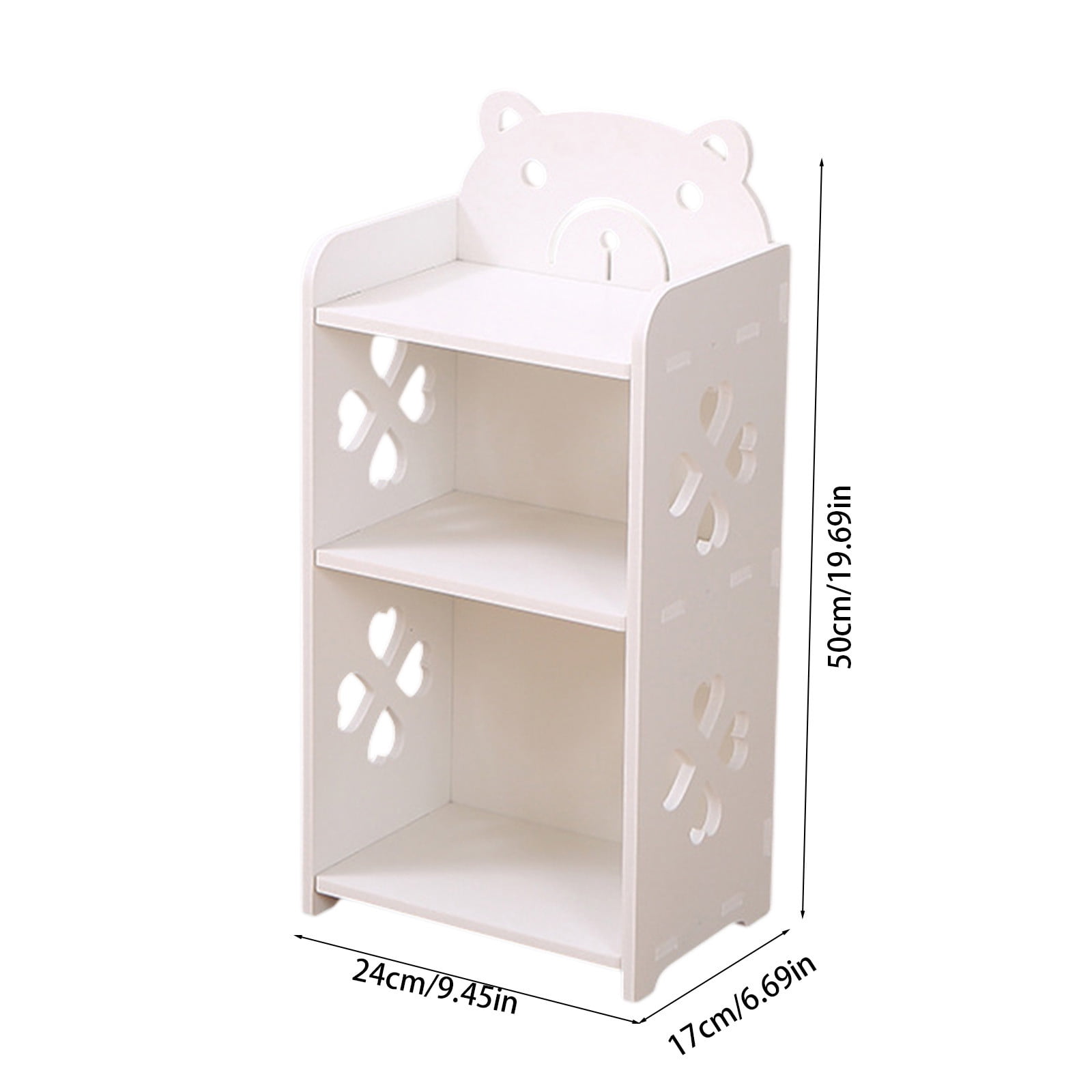 Ycandiee Small Bookshelf for Small Spaces, 3-Tier White Bookcase, Storage Organizer Stand Shelf Holder, Compact Mini Short Bookshelf for Bedroom, Living Room, Office, Kids Room