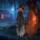 thumbnail image 4 of Decoración luminosa de calabaza de Halloween de 1,8 m | Bruja espeluznante controlada por voz con cara iluminada | Accesorio de tela suave para exteriores con postes y estacas | Perfecto para, 4 of 7