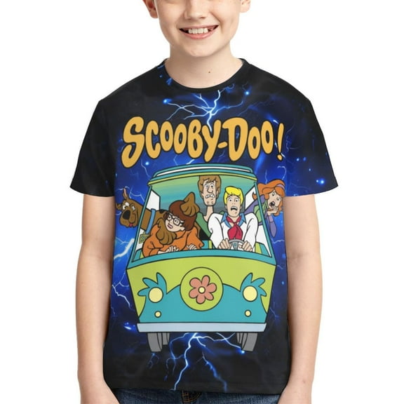 Scooby-Doo Boys Girls T Shirt Kids Short Sleeve Crewneck 3d Printed Graphic Shirts For Kids Youth X-Small