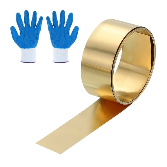 Uxcell Brass Sheet Roll, 0.008 x 0.6 x 39.4 Inch H62 Thin Brass Foil Strip Plate Shim