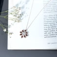 thumbnail image 6 of Rosec Jewels Lab Grown Diamond Flower Necklace - Diamond Garnet Necklace for Women - EF-VS Quality Certified - with Jewelry Box, 925 Sterling Silver, 6 of 8