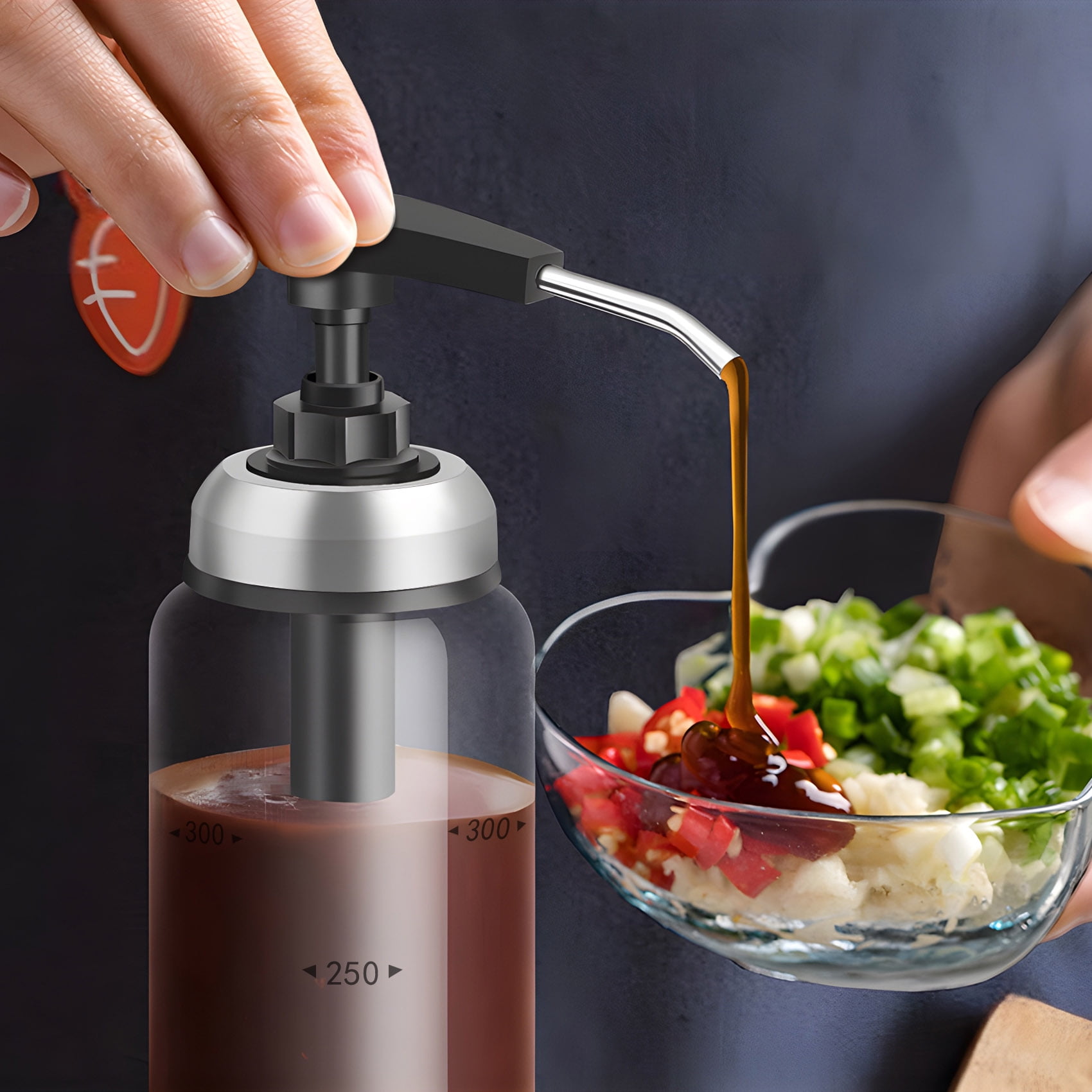  TOSSOW Sauce Pump Dispenser With Glass Bottle 300ML/10oz Olive  Oil Dispenser with Hot Sauce,Tabasco Sauce, Soy Sauce, Ketchup and Salad  Dressing Container for Home Kitchen : Home & Kitchen