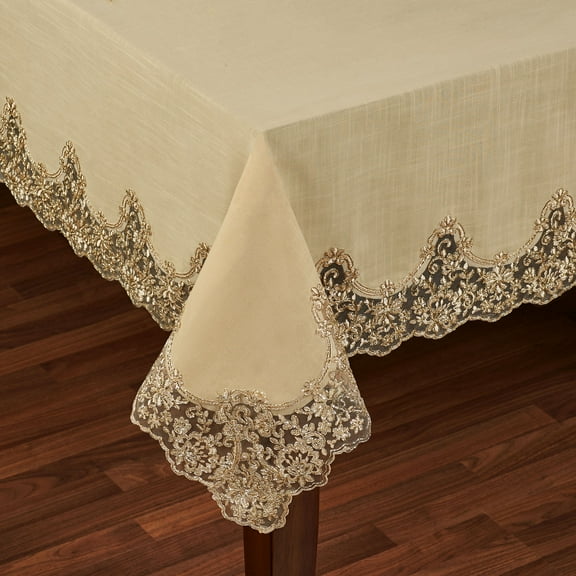 Florentina Oblong Tablecloth Antique Gold Oblong Tablecloth 70 x 104 Inches