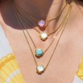 thumbnail image 3 of Lerpwige Multicolor Gemstones Shell Necklace Copper Made Jewelry With Secure Clasp Clavicle Accessories For Fashionable Outfits, 3 of 15