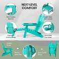 thumbnail image 6 of WestinTrends Malibu Folding Adjustable Adirondack Chair with Retractable Ottoman and Cup Holder, Turquoise, 6 of 13