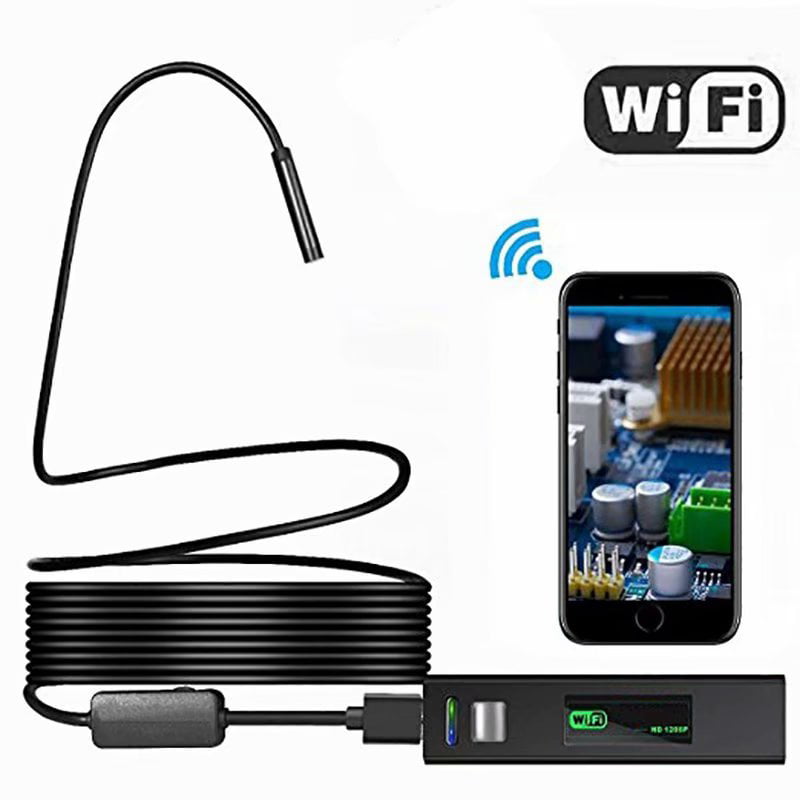 WiFi Endoscope Camera,1200P Semi-Rigid Wireless Endoscope Inspection Camera IP68 Waterproof USB Borescope Camera HD Snake Camera for Android,iPhone Samsung,Tablet by Apexflux Yellow 