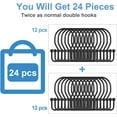 thumbnail image 2 of TENOVEL 24 pcs Double Shower Curtain Hooks Rings, for Shower Curtain Hangers Rings for Shower Rods-Black, 2 of 8