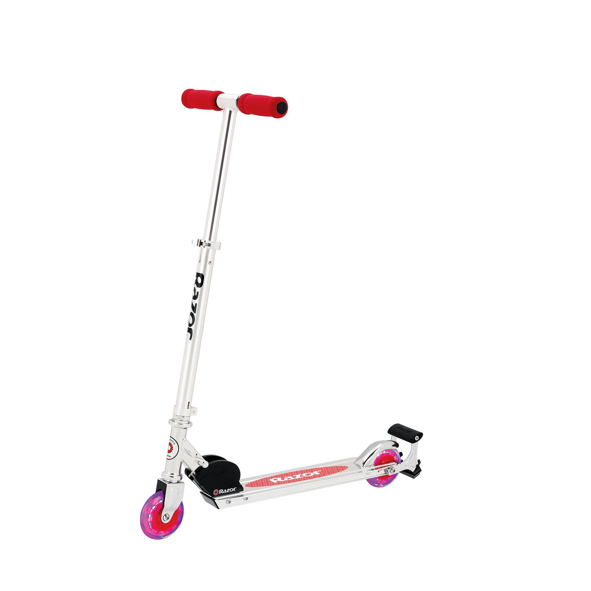 Razor Spark + Kids Folding Kick Scooter with Light Up Wheels and Spark Bar, Red - image 1 of 2