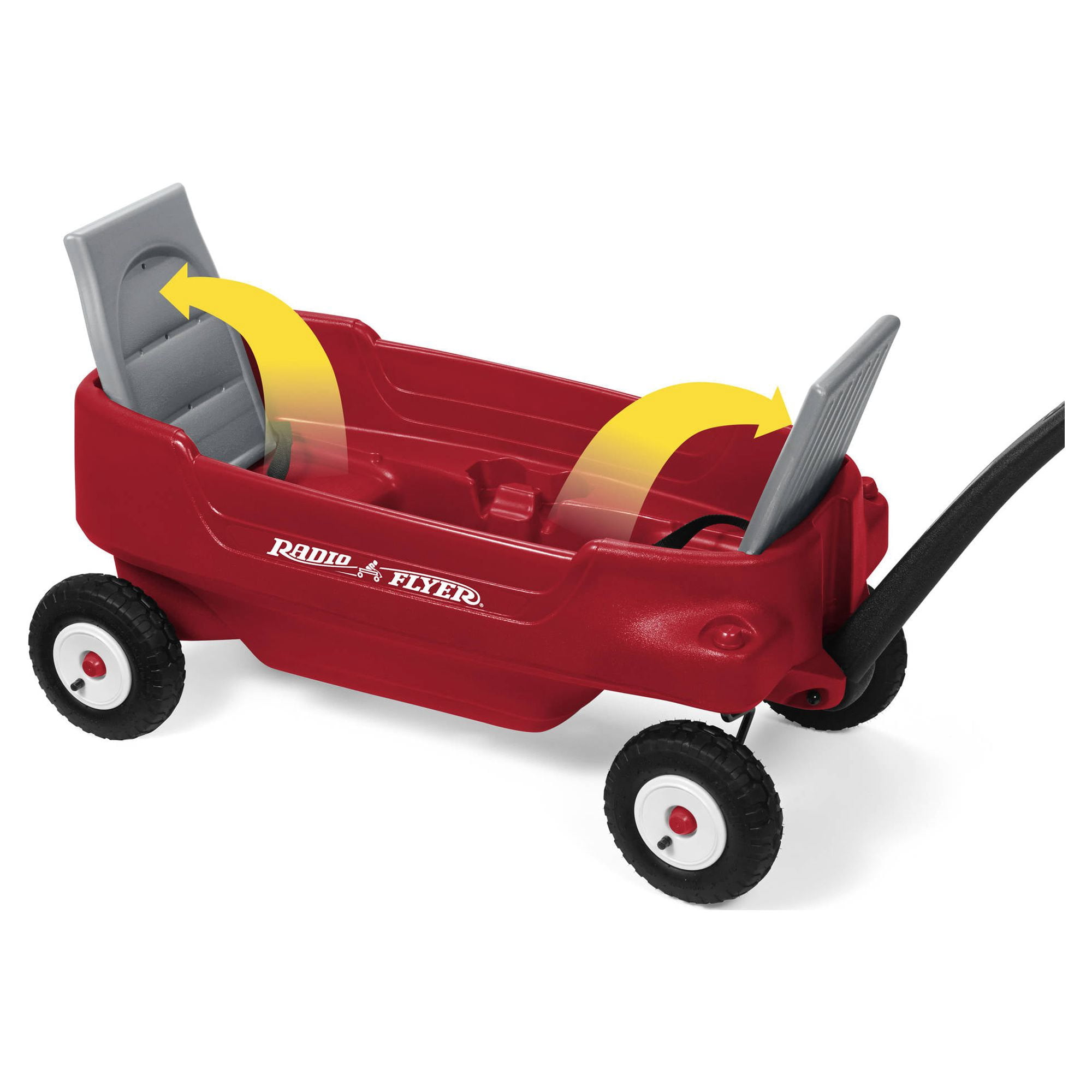 Radio Flyer, Deluxe All-Terrain Pathfinder Wagon with Canopy, Air Tires, Red