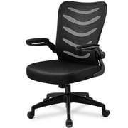 ComHoma Office Chair Mid Back Mesh Swivel Ergonomic Chair with Armrests, Black