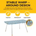thumbnail image 4 of Spring Flowers Table Cloths for 8 Foot Rectangle Tables, Pink Yellow Wildflowers Pastoral Botanical Blue Patio Waterproof Elastic Fitted Tablecloths, Washable Rectangular Table Cover for Camping, 4 of 8