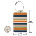 thumbnail image 4 of Disketp 4 Pcs Luggage Tag For Suitcase,Colorful Pastel Stripes Leather Baggage Tag With Stainless Steel Loop Privacy Cover For Women Men Girls, 4 of 5