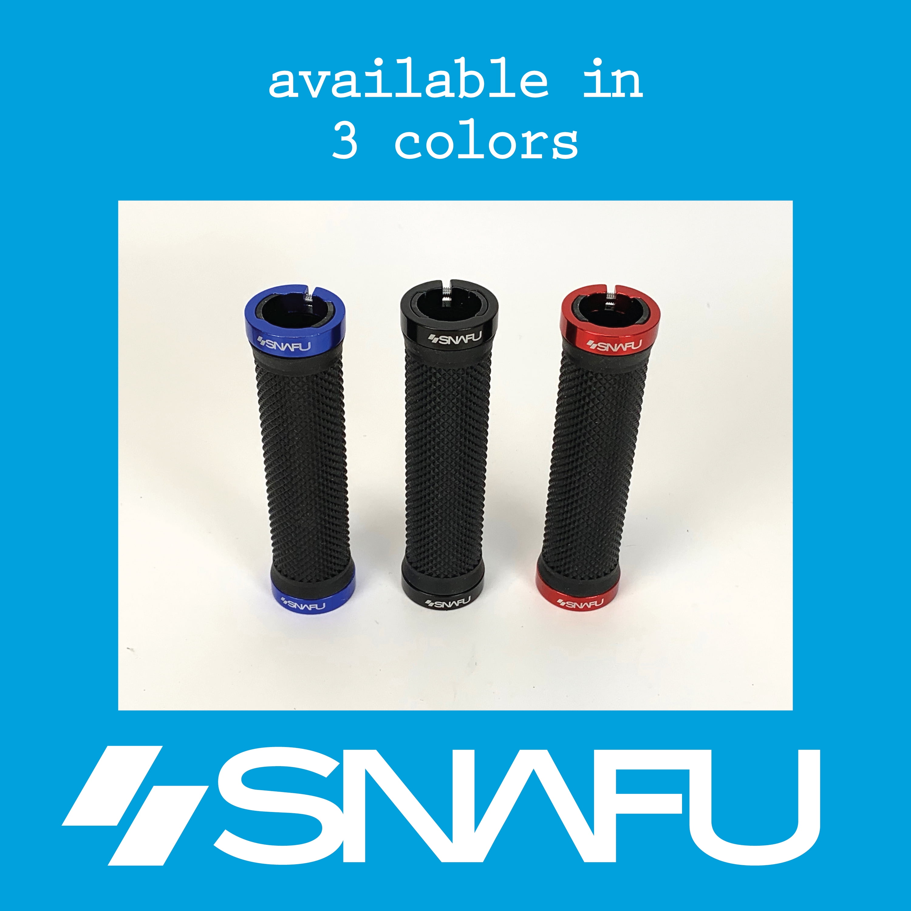 Snafu Lock On MTB Bike Grips (No Slip, Blue Color)