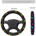 thumbnail image 3 of Colorful Dog Cat Paw Print Steering Wheel Cover Non-Slip Elastic Universal Accessories Fit Suvs Vans Sedans Cars Trucks Decor, 3 of 7