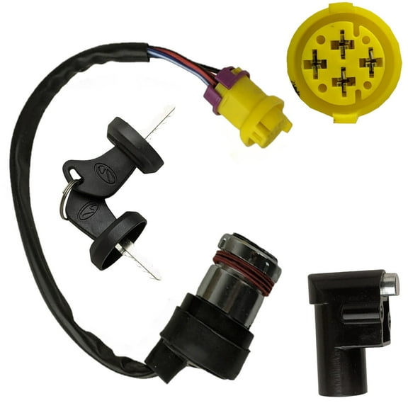 Ignition Key Switch with 4-Wire Start Switch Waterproof Harness Compatible with Linhai Bighorn 400 550 T-Boss 550 Muddy 550 HiSun 500 550 Massimo 500 550 Bennche 550 UTV ATV