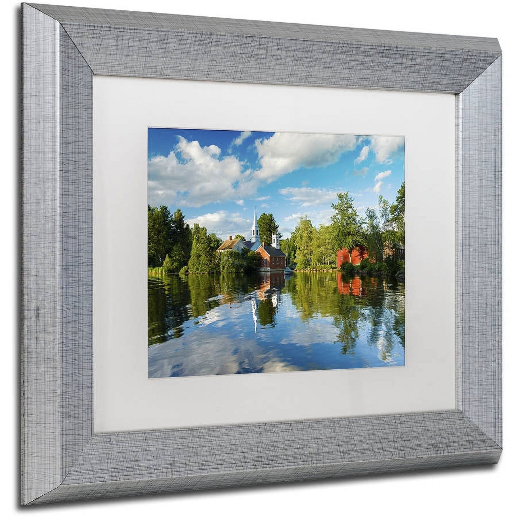 Trademark Fine Art "Old Town Reflection" Canvas Art by Michael Blanchette Photography White Matte, Silver Frame