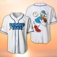 thumbnail image 2 of Custom Name Donald Duck Baseball Jersey Disney All Over Print 3d Pinstripe Baseball Jersey Summer Fashion Shirt Men Wome Tops, 2 of 5