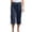 Navy, variant on ABATAB Womens Capri Pants Casual High Waisted Cotton Linen Lounge Capris Drawstring Loose Crop Trousers with Pockets