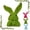 16### Green, variant on Faux Moss Flocking Rabbits Head Figurine Decoration for Living Room Garden Balconies or Easters Tabletop Display Ornament Flocking Resin Bunnies Head Ornament,Blue