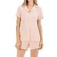 thumbnail image 6 of yievot Womens Button Down Pajamas Sets Short Sleeve Sleepwear Cotton Soft 2 Piece Loungewear Pjs Shorts Set, 6 of 6