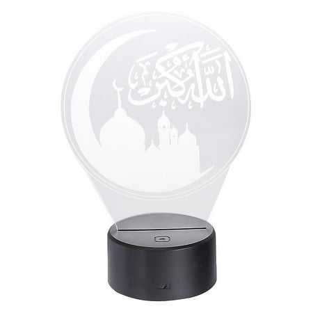 

3d Muslim Eid Night Light Creative Desktop Light Decorative Lamp Gifts For Home Party Festival (black Base 7 Colors Touch Switch)