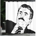thumbnail image 4 of Ambesonne Humor Shower Curtain, Reaction Human Comics, 69"Wx75"L, Black and White, 4 of 5