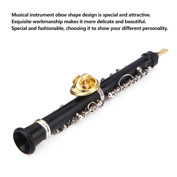 Broche De Forma De Oboe De Bakelita, Pin De Instrumento Musical Seguro Y Especial Decoración De Ropa Atractiva Y Delicada Con Caja De Almacenamiento