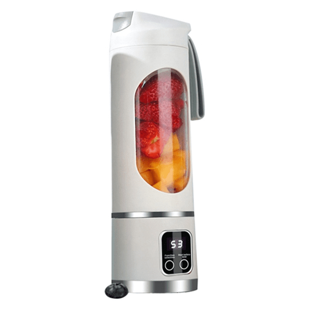 USB Rechargeable Portable Blender 8 Blade Mini Ice Crusher with Digital Display 3 Modes Portable Blender White