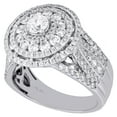 thumbnail image 3 of 14K White Gold Round Solitaire Diamond Cluster Halo Flower Engagement Ring 2 Ct., 3 of 5