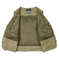 thumbnail image 4 of Puntoco Men's Lightweight Casual Vest Outdoor Work Zipper Travel Vest Coats for Men Khaki 8(XL), 4 of 8