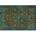 thumbnail image 1 of Ahgly Company Machine Washable Indoor Rectangle Persian Turquoise Blue Traditional Area Rugs, 7' x 10', 1 of 4