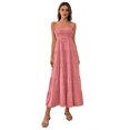 thumbnail image 5 of CIENVNSTG Women's Spaghetti Strap Maxi Dress Summer Sleeveless Dress Casual Boho Tube Top Backless Flowy Long Dresses Pink XL, 5 of 6