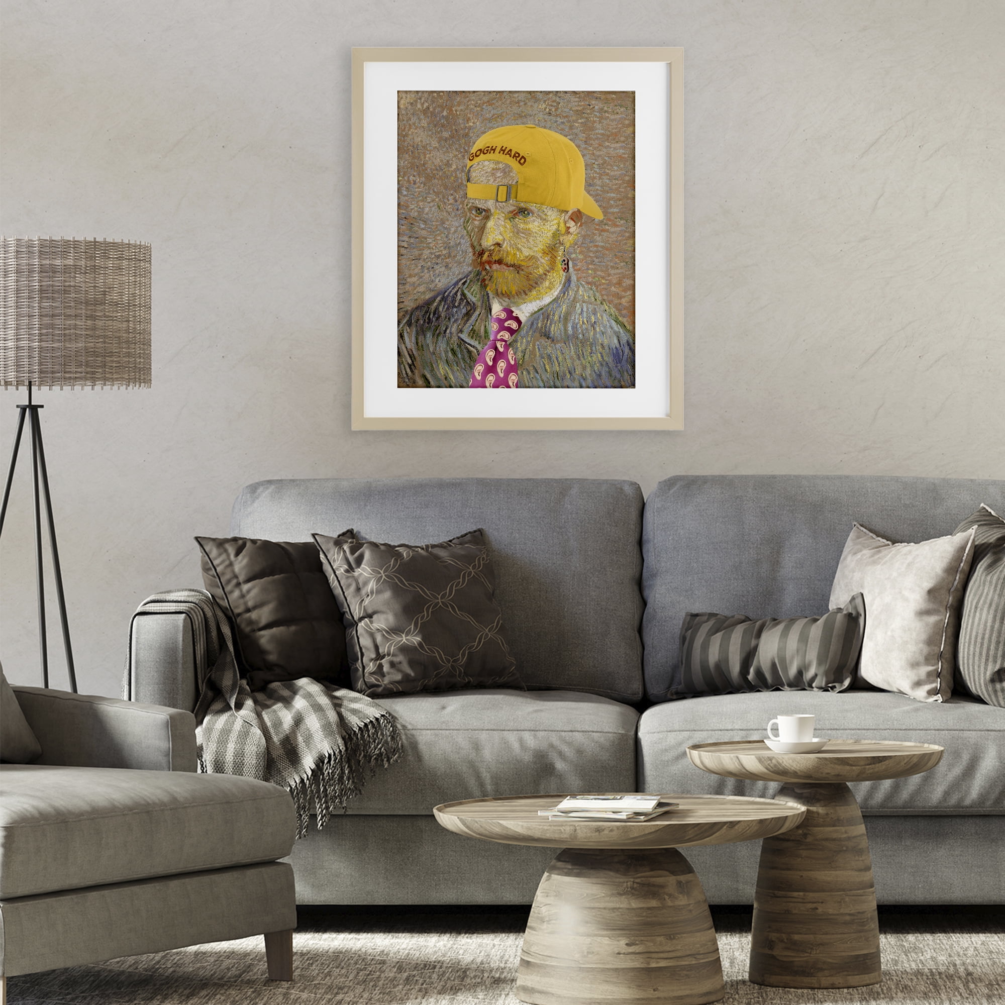 Van Gogh in Yellow hat Birch Framed Print Under Glass, design by Masters Redux