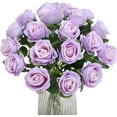 thumbnail image 2 of 12PCS Artificial Roses Silk Flowers Fake Roses Bouquet Long Stem for Home Wedding Decoration Party (Wine), 2 of 5
