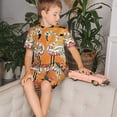 thumbnail image 4 of Sikiie Ensemble de Pyjama à Manches Courtes pour Enfants Imprimé Flamants Roses d'Halloween, Haut à Col Rond avec Taille Élastique et Shorts, Ensemble Deux Pièces, Adapté pour Pyjama et Vêtements de Maison-Moyen, 4 of 6