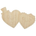 thumbnail image 1 of Heart Couple Love Anniversary Valentine's Day Wood Shape Unfinished Piece Cutout Craft DIY Projects - 6.25 Inch Size - 1/8 Inch Thick, 1 of 7