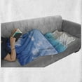 thumbnail image 6 of Ocean Soft Flannel Fleece Throw Blanket, Tropical Exotic Sandy Beach Caribbean Sea Bay Barbados Coastline Summertime, Cozy Plush for Indoor and Outdoor Use, 60" x 80", Blue Aqua Coconut, by Ambesonne, 6 of 6