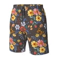 thumbnail image 5 of Disketp Men'S Swim Trunks Hawaiian Breathable Surf Beach Swimsuits Mesh Lining Beach Shorts With Pockets-Colorful Flowers With Butterfly, 5 of 9