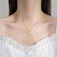 thumbnail image 3 of 14K Gold Real Natural Jade Peace Lock Necklace, Elegant Jade Pendant, Exquisite Jewelry Gift for Wife's Well-being, 3 of 4