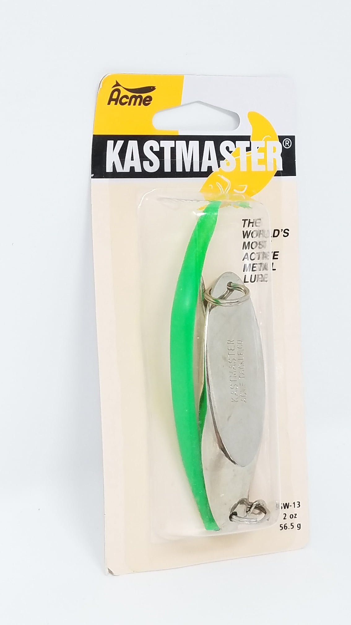 Acme Tackle Kastmaster Tube Fishing Lure Spoon Chr/Fluor Green 2 oz.
