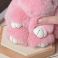 thumbnail image 3 of Soft Cute Bunny Keychain Artificial Rabbit Fur Plush Fluffy Pom pom Key Ring for Women, 3 of 9
