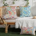 thumbnail image 5 of Outdoor Pillow Covers 12x20 Inch Set of 2 Colorful Paisley Decor Waterproof Throw Pillow Covers Farmhouse Outdoor Waterproof Pillow covers Decor for Patio Funiture Garden Sofa Couch 7A, 5 of 6