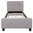 thumbnail image 2 of Tribeca Twin Size Tufted Upholstered Platform Bed in Light Gray Fabric, 2 of 6