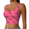 thumbnail image 2 of Fotbe Leopard Print Sujetador Deportivo Largo sin Aros para Mujer con Almohadillas y Soporte Medio, Transpirable y Absorbente, Camiseta Tipo Chaleco o Tank Top-Large, 2 of 8