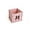 Pink, variant on Desktop Storage Bin,Polka Dot Quilted Fabric Cube Foldable Bow Heart Stitch Detail,Small Cosmetic Sundry Organizer for Vanity Bedside Counter Arrangement(Red)